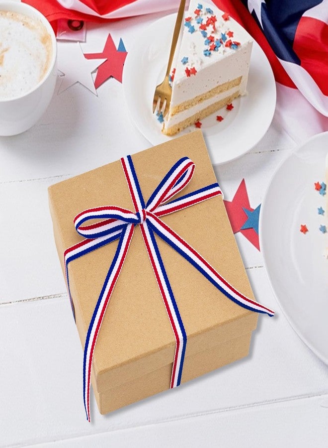 KINGLAKE Red White and Blue Patriotic Ribbon 3/8 Inch x 55 Yards Grosgrain Ribbon American Flag Striped Ribbon for Fourth of July Gift Wrapping Memorial Day Independence Day Wreath Bows DIY Crafts - Image 4